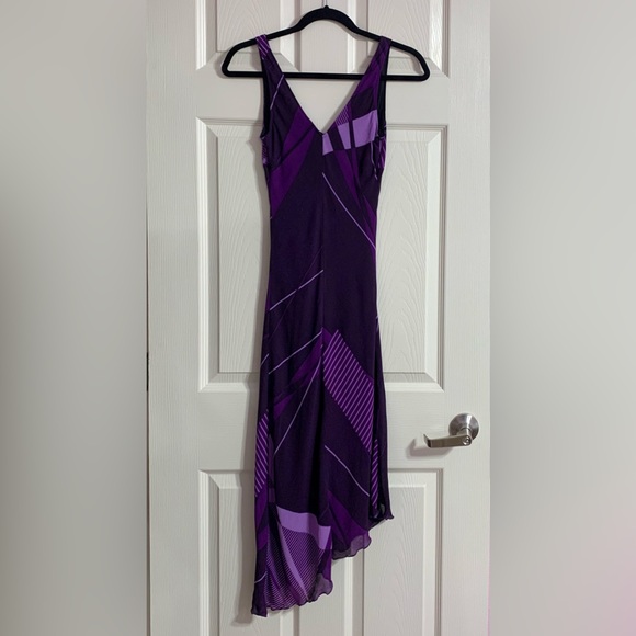 VTG Arden B Asymmetrical Purple Dress with Abstract Print - XS - Picture 10 of 10